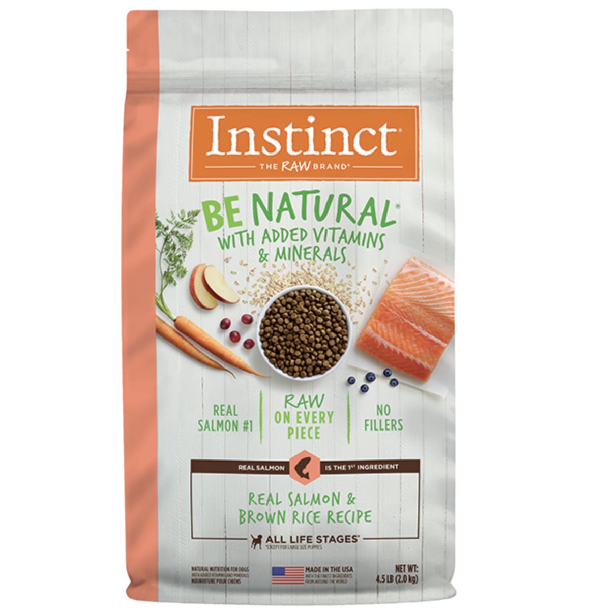 Instinct Dog Be Natural Salmon &amp; Brown Rice, Size: 4.5lb