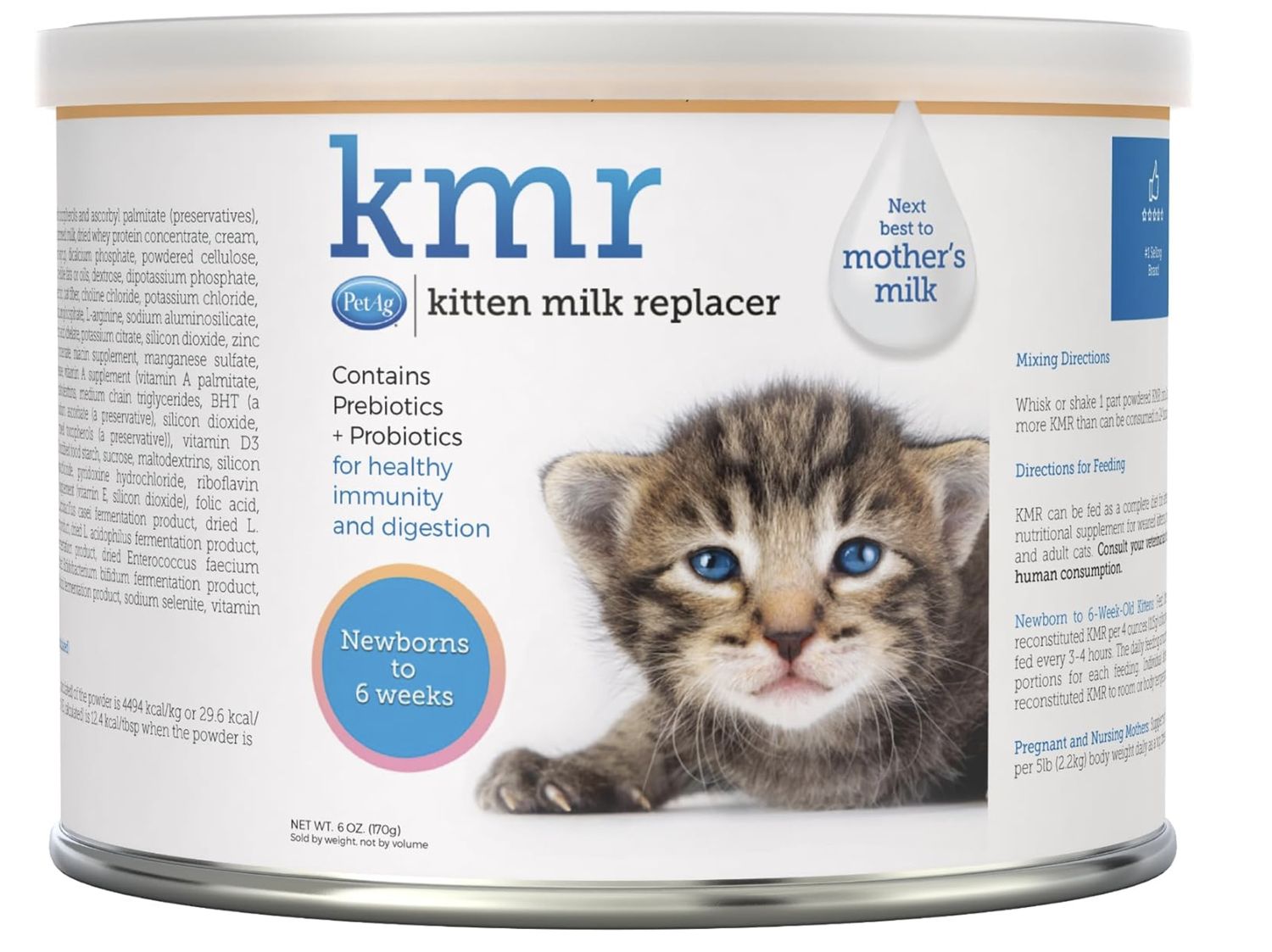 KMR Newborns To 6 Weeks Kitten Milk Replacer Powder, Size: 6oz