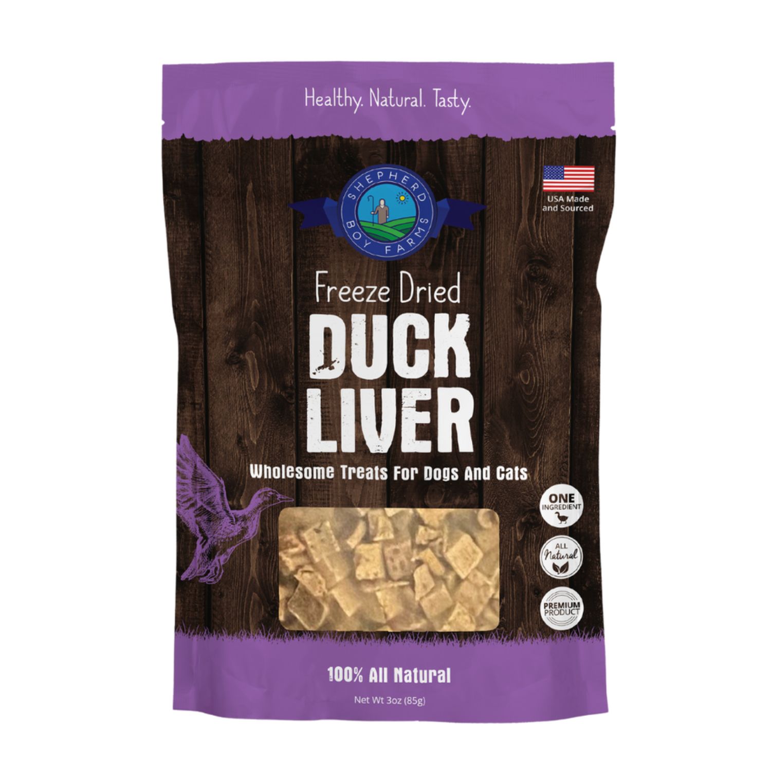 Shepherd Boy Farms Dog &amp; Cat Freeze-Dried Duck Liver 3oz