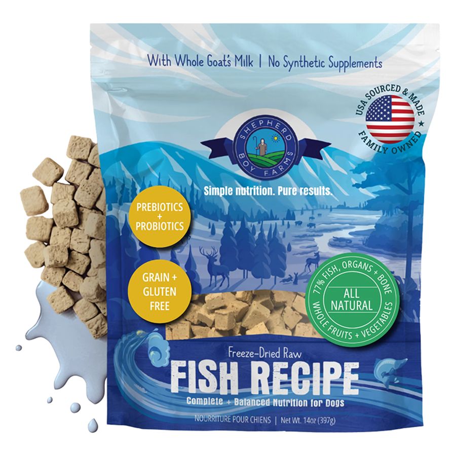 Shepherd Boy Farms Dog Freeze-Dried Fish Recipe 14oz