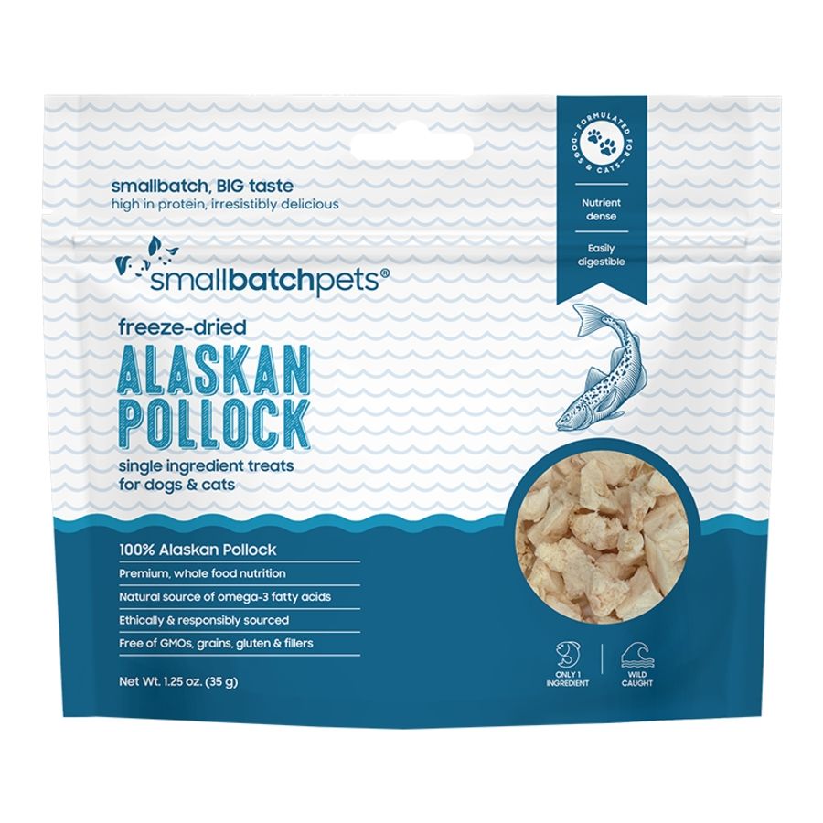 Small Batch Dog &amp; Cat Freeze-Dried Treats Pollock 1.25oz