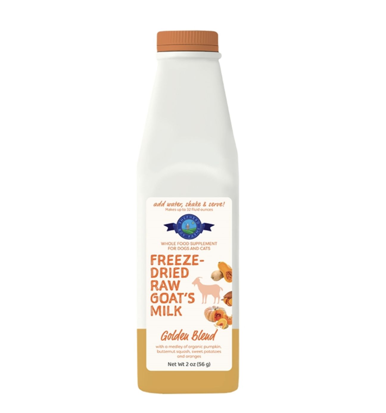 Shepherd Boy Farms Dog &amp; Cat Freeze-Dried Raw Goat Milk Golden, Size: 32oz