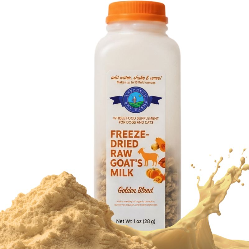 Shepherd Boy Farms Dog &amp; Cat Freeze-Dried Raw Goat Milk Golden Blend