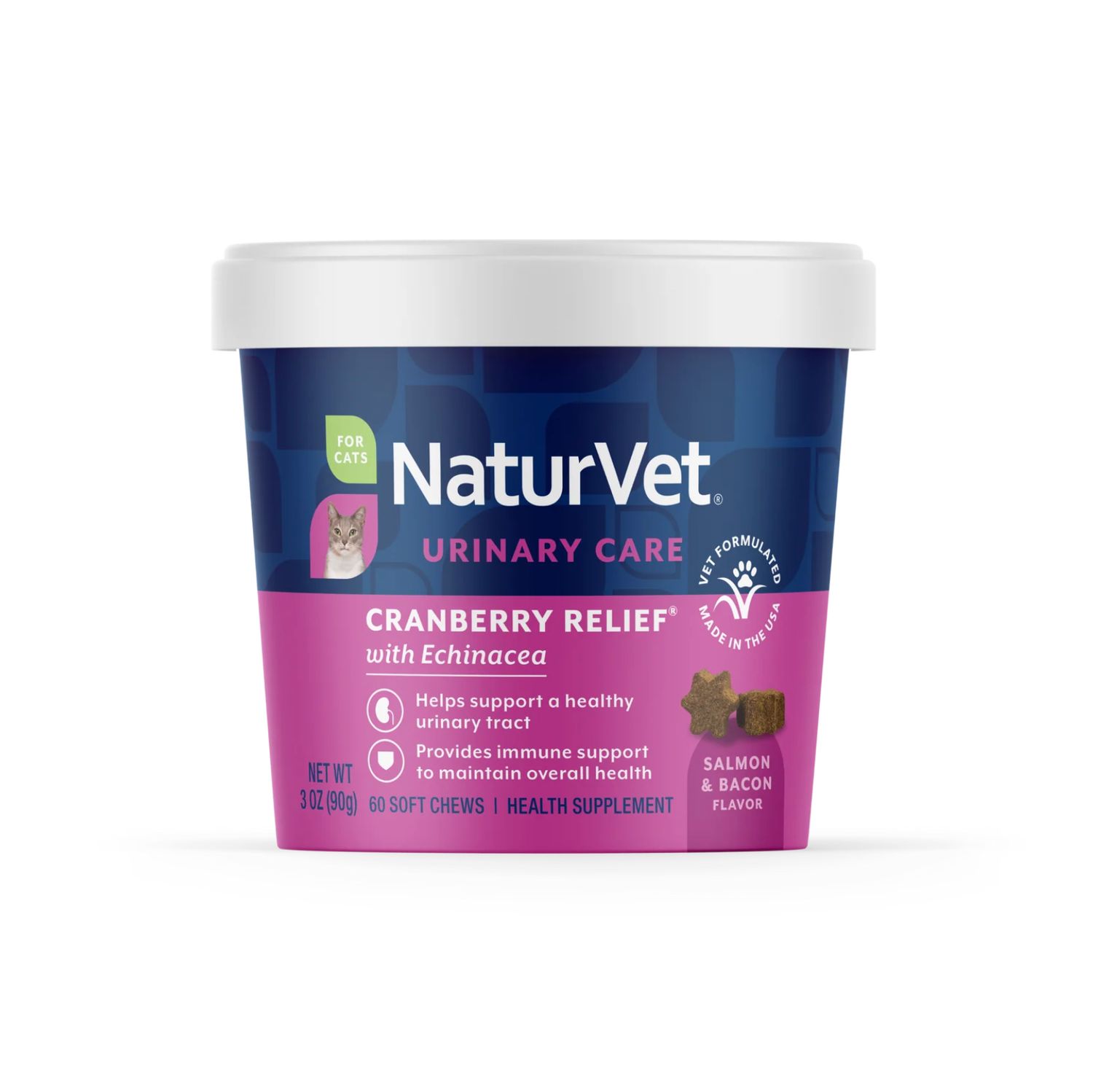 NaturVet Cat Urinary Cranberry Relief Soft Chews 60ct