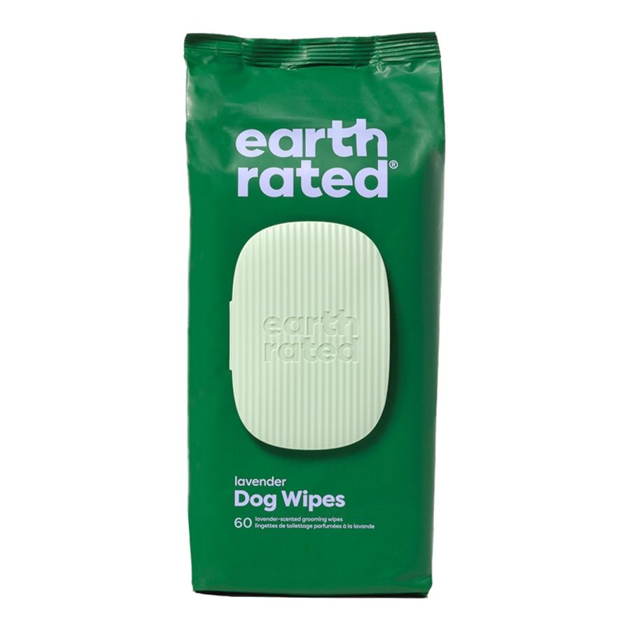 Earth Rated Dog Grooming Wipes Lavender, Size: 60 Count