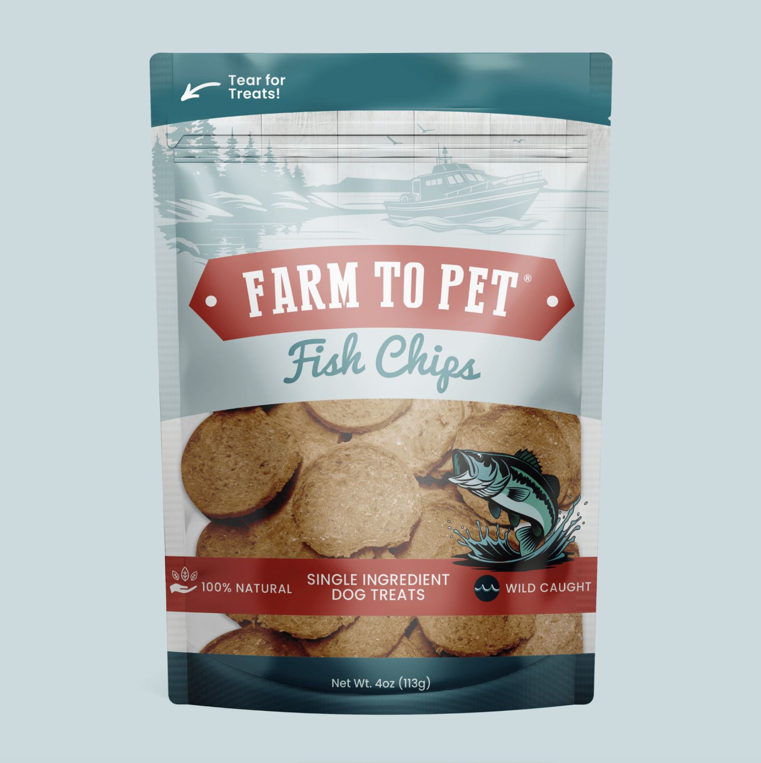 Farm to Pet Dog Fish Chips, Size: 4oz