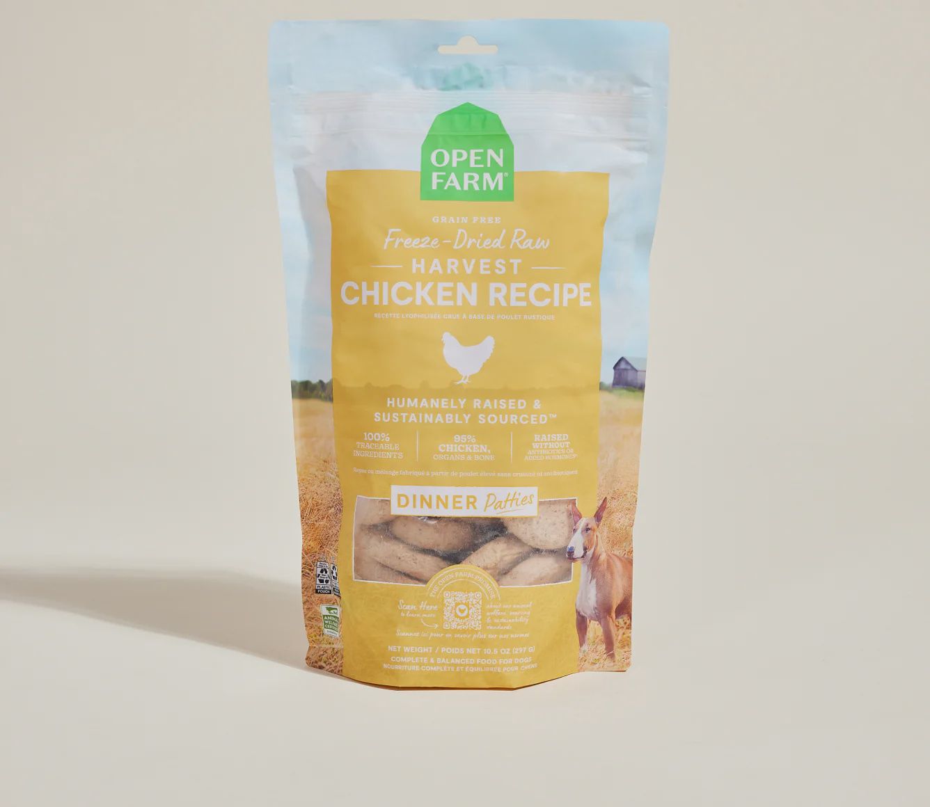 Open Farm Dog Freeze Dried Raw Patties Chicken, Size: 10.5oz