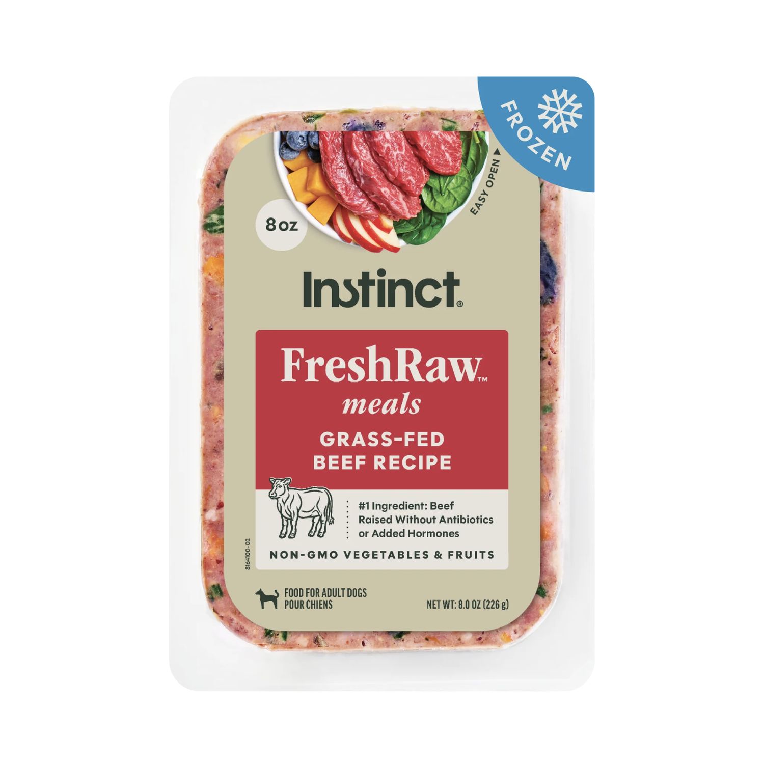 Instinct Dog Frozen FreshRaw Meals Grass-Fed Beef, Size: 8oz
