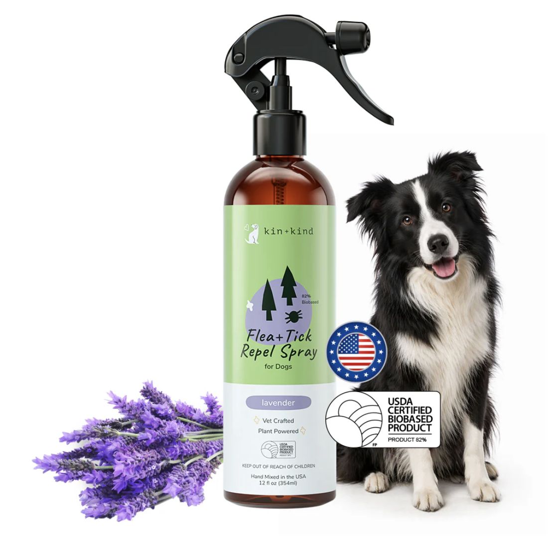 kin+kind Dog Flea &amp; Tick Spray Lavender 12oz