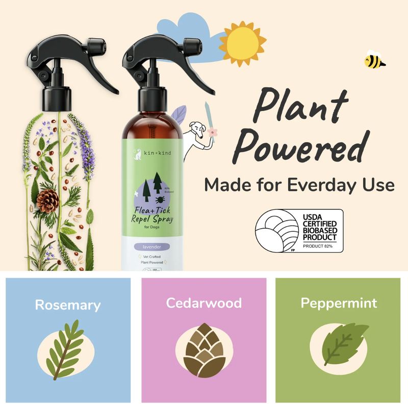 kin+kind Dog Flea &amp; Tick Spray Lavender 12oz