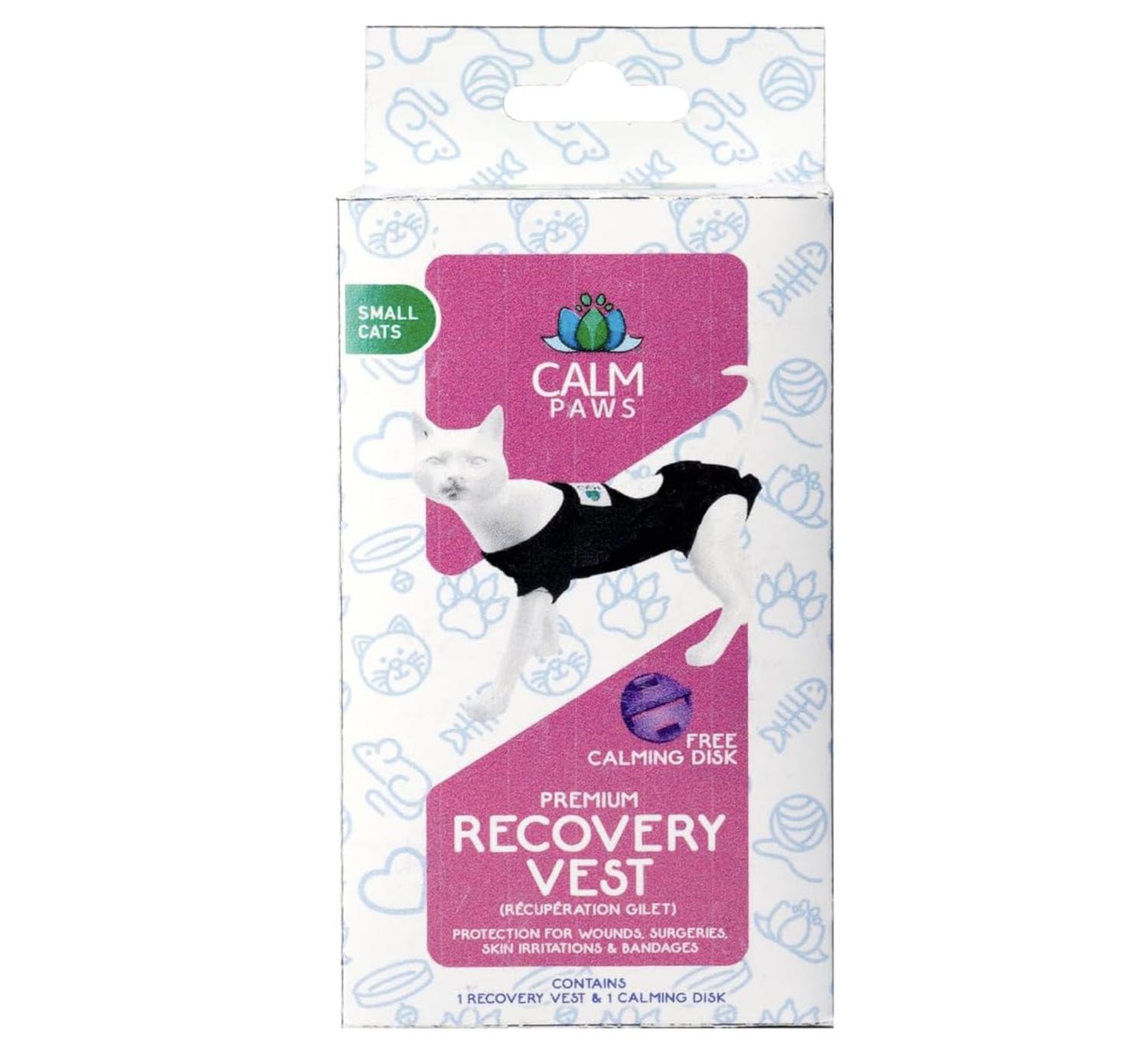 Calm Paws Cat Recovery Vest, Size: Small