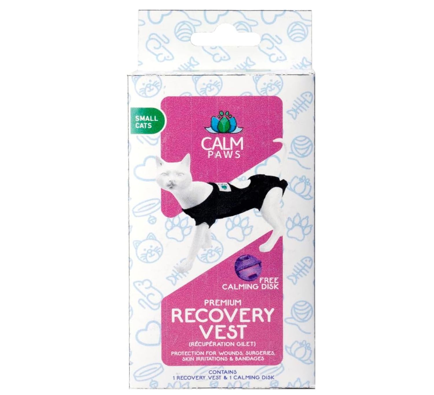 Calm Paws Cat Recovery Vest, Size: Small