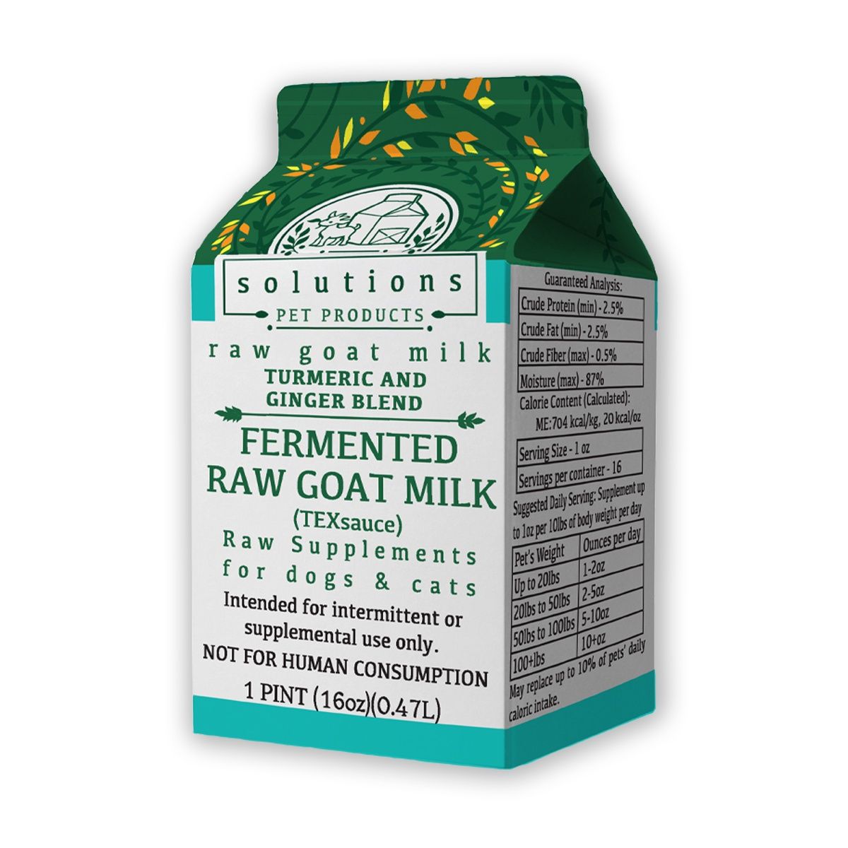 Solutions Frozen Fermented Raw Goat Milk (TEXsauce) 16oz