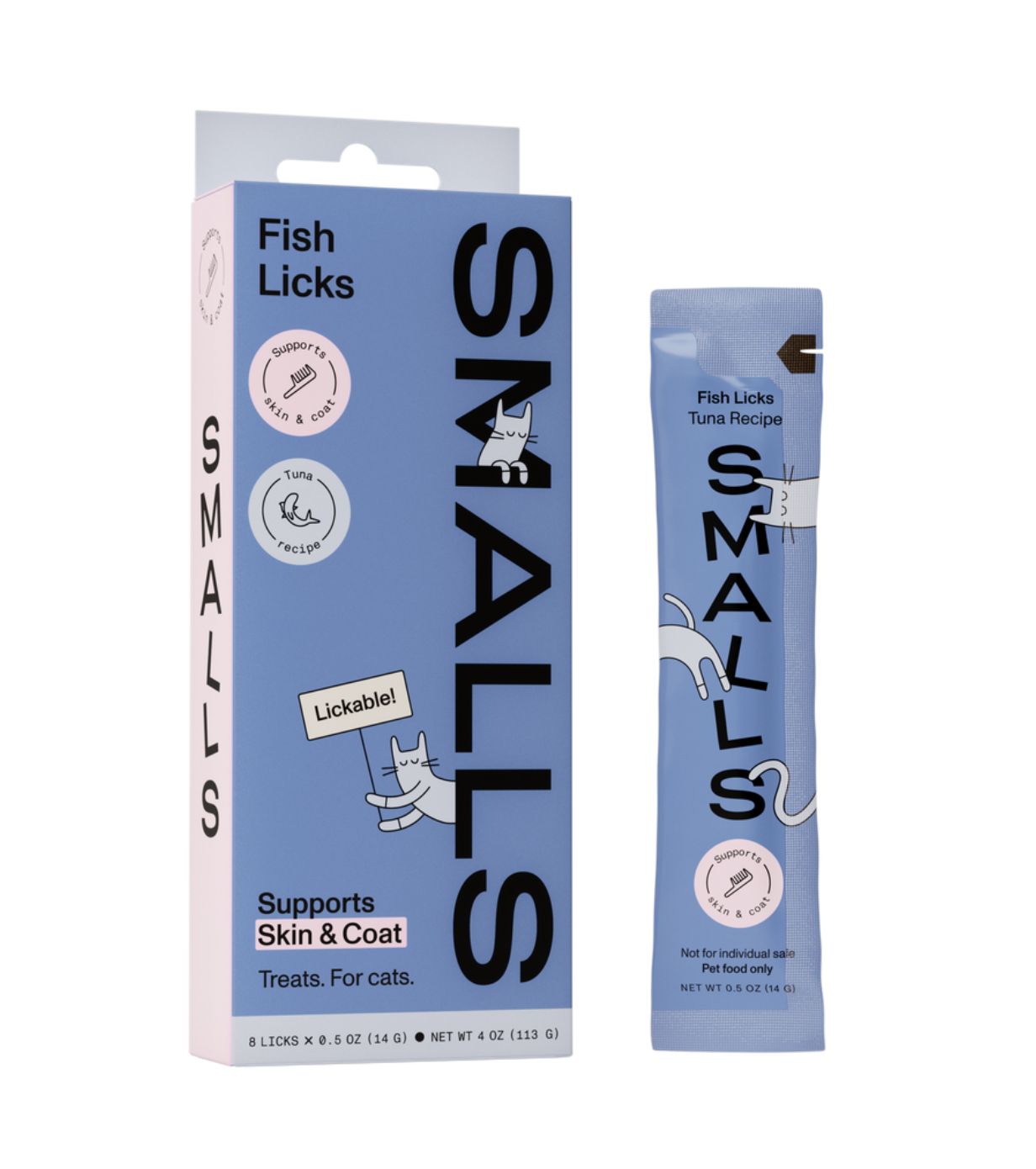 Smalls Cat Lickable Treats Skin &amp; Coat Support Tuna 8pk 4oz