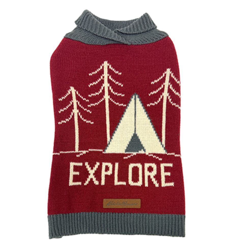 Petrageous Eddie Bauer Camping Shawl Sweater Red, Size: X-Small