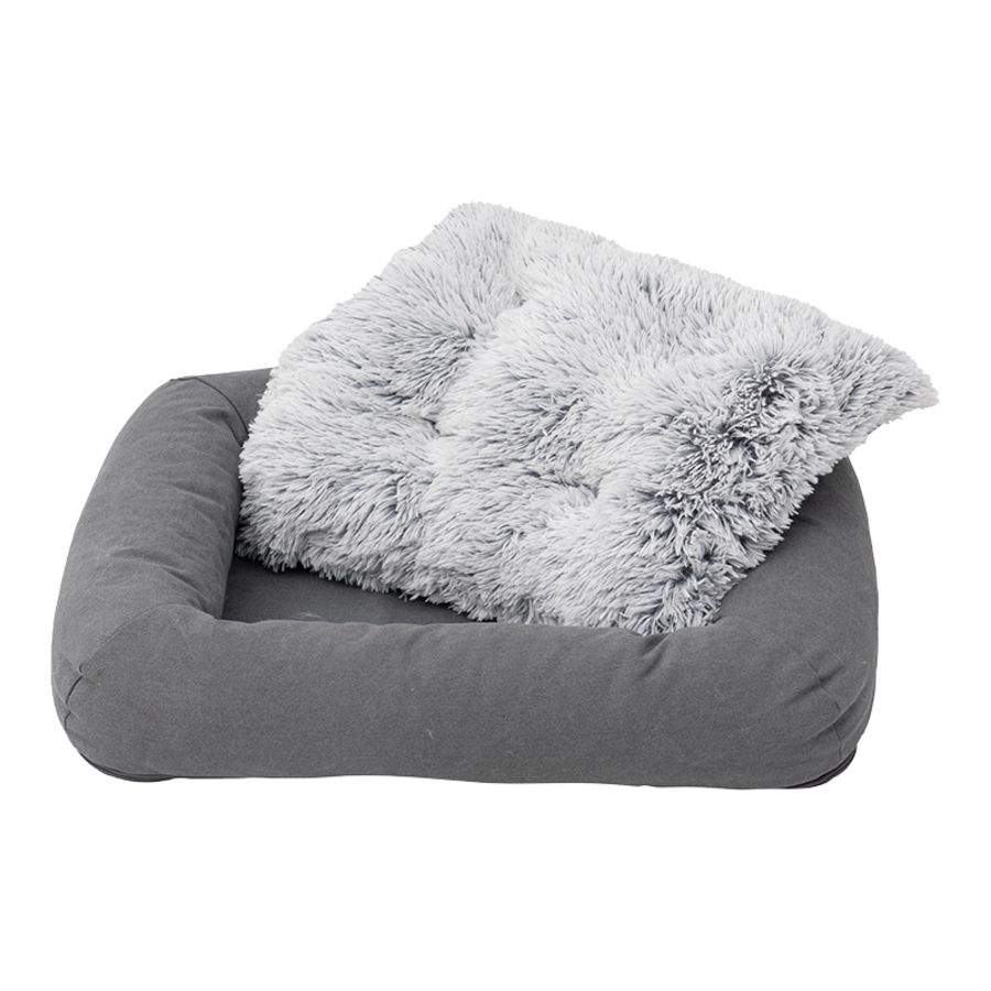Tall Tails Dog &amp; Cat All In One Bed Grey, Size: Medium 28" X 22"