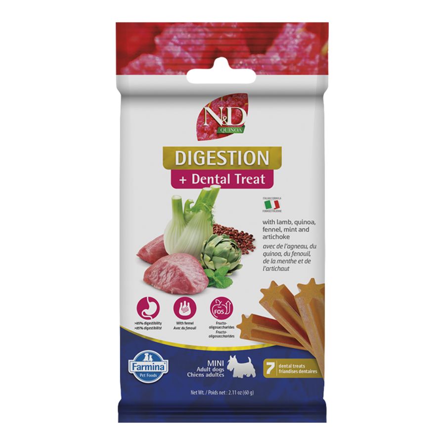 Farmina Dog Dental Treats Quinoa Digestion, Size: Mini 2.11oz