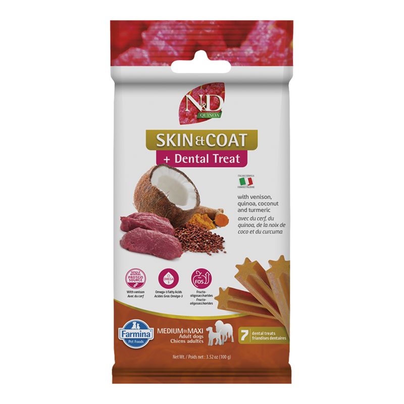 Farmina Dog Dental Treats Quinoa Skin &amp; Coat Venison