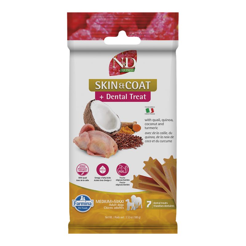 Farmina Dog Dental Treats Quinoa Skin &amp; Coat Quail