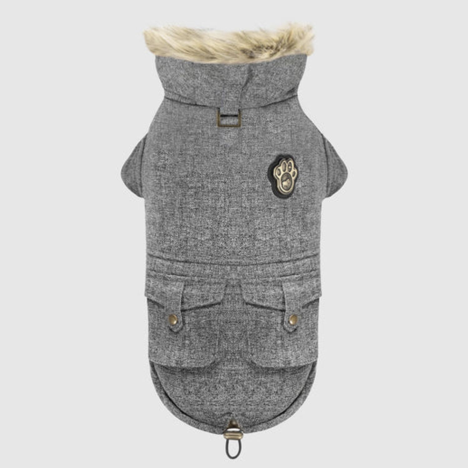 Canada Pooch Alaskan Army Parka, Color: Grey Mix, Size: 8