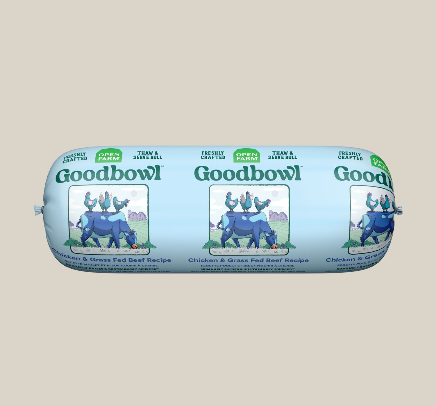 Open Farm Dog Frozen Goodbowl Roll Chicken &amp; Beef 28oz