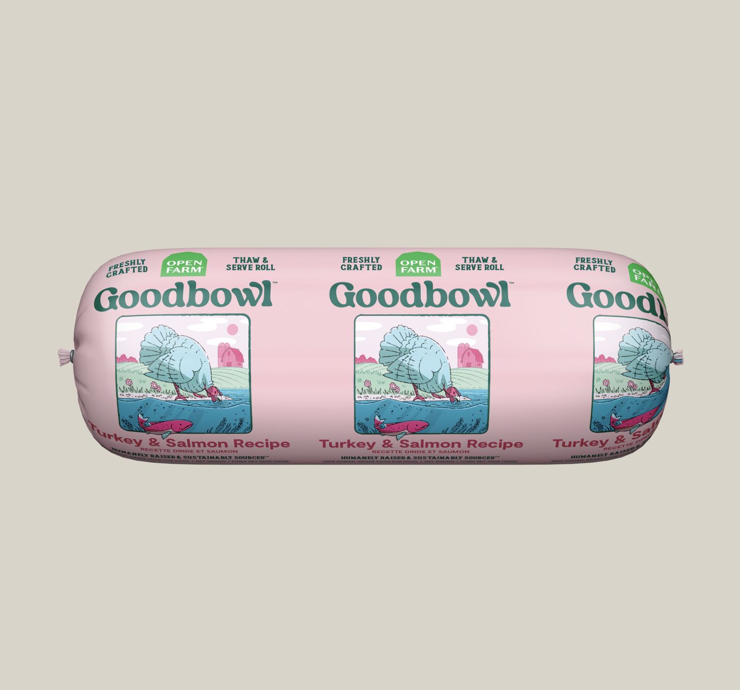 Open Farm Dog Frozen Goodbowl Roll Turkey &amp; Salmon 28oz
