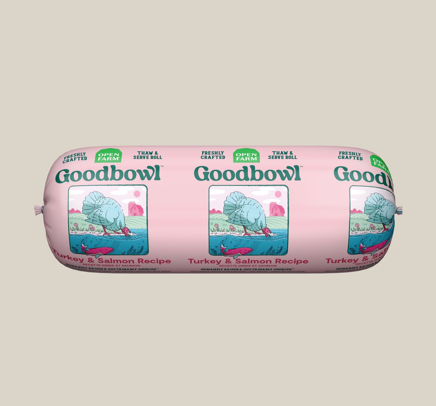 Open Farm Dog Frozen Goodbowl Roll Turkey &amp; Salmon 28oz