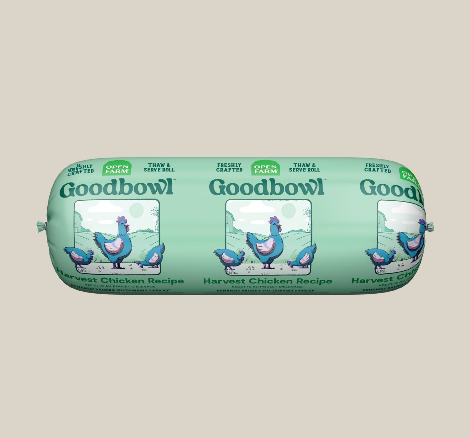 Open Farm Dog Frozen Goodbowl Roll Chicken 28oz
