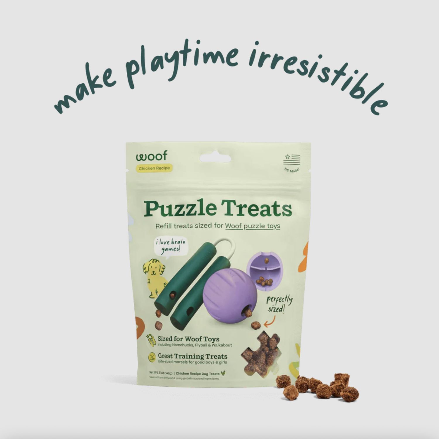 Woof Dog Forager Puzzle Treats, Size: 5oz