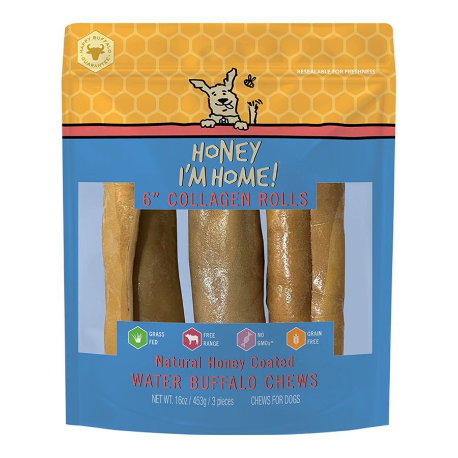 Honey I'm Home Buffalo Collagen Rolls 3 Pack, Size: 6''