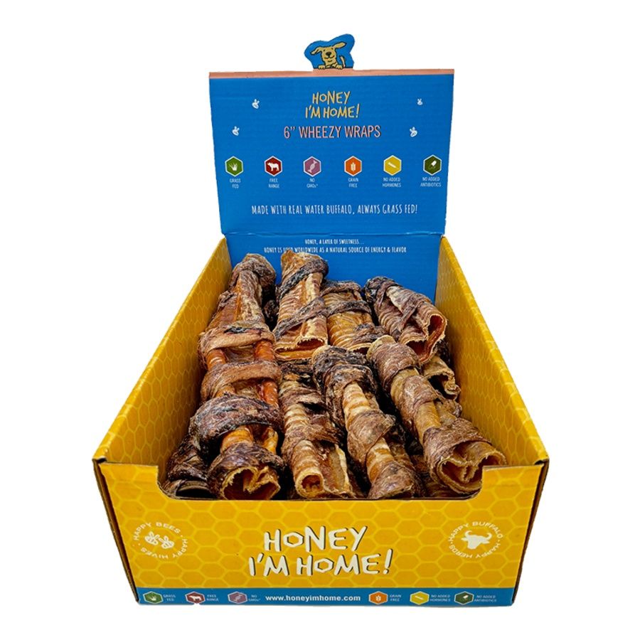 Honey I'm Home Buffalo Trachea Wrapped in Lung, Size: 6''