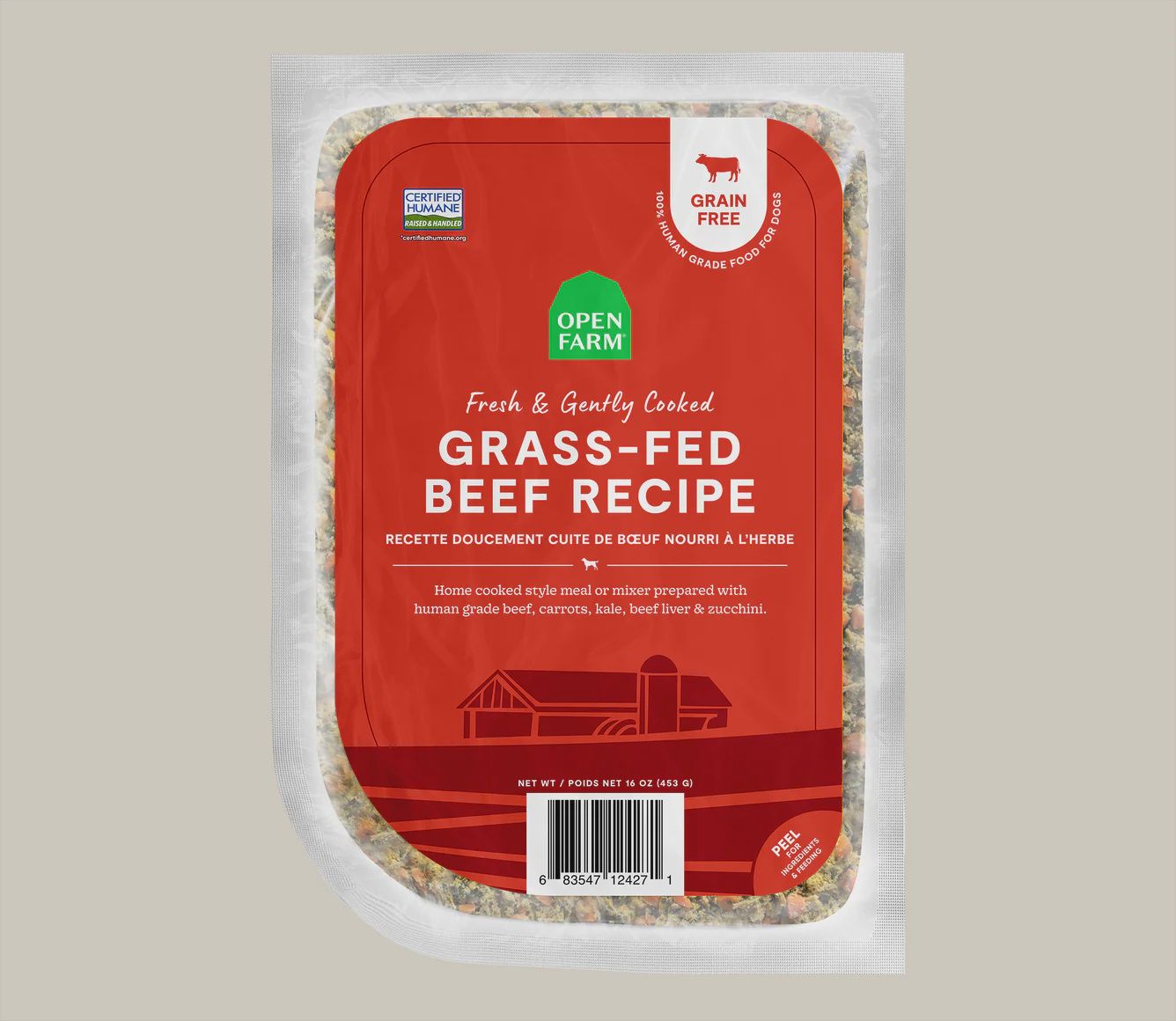 Open Farm Dog Frozen Gently Cooked Beef, Size: 16oz