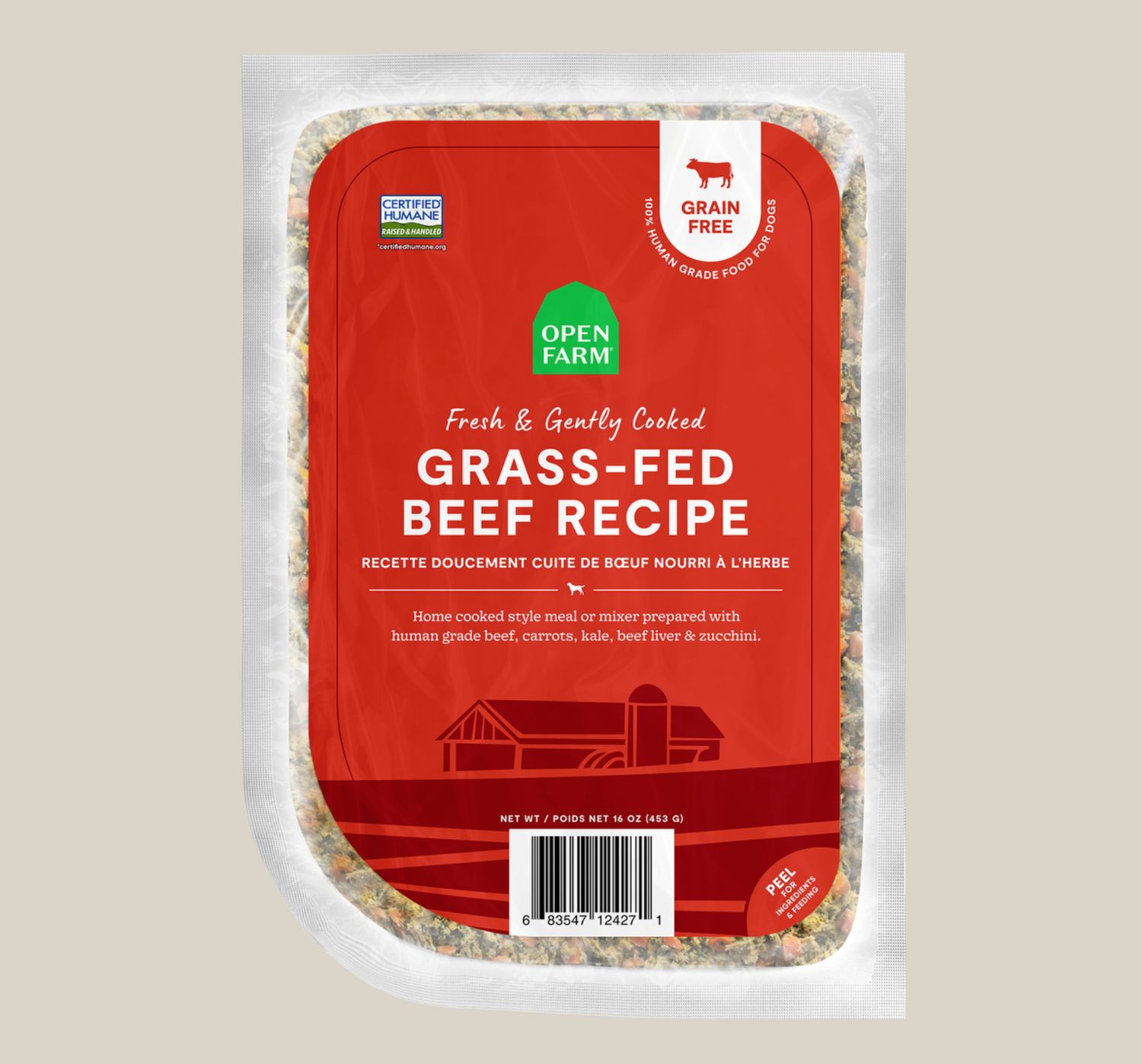 Open Farm Dog Frozen Gently Cooked Beef, Size: 16oz
