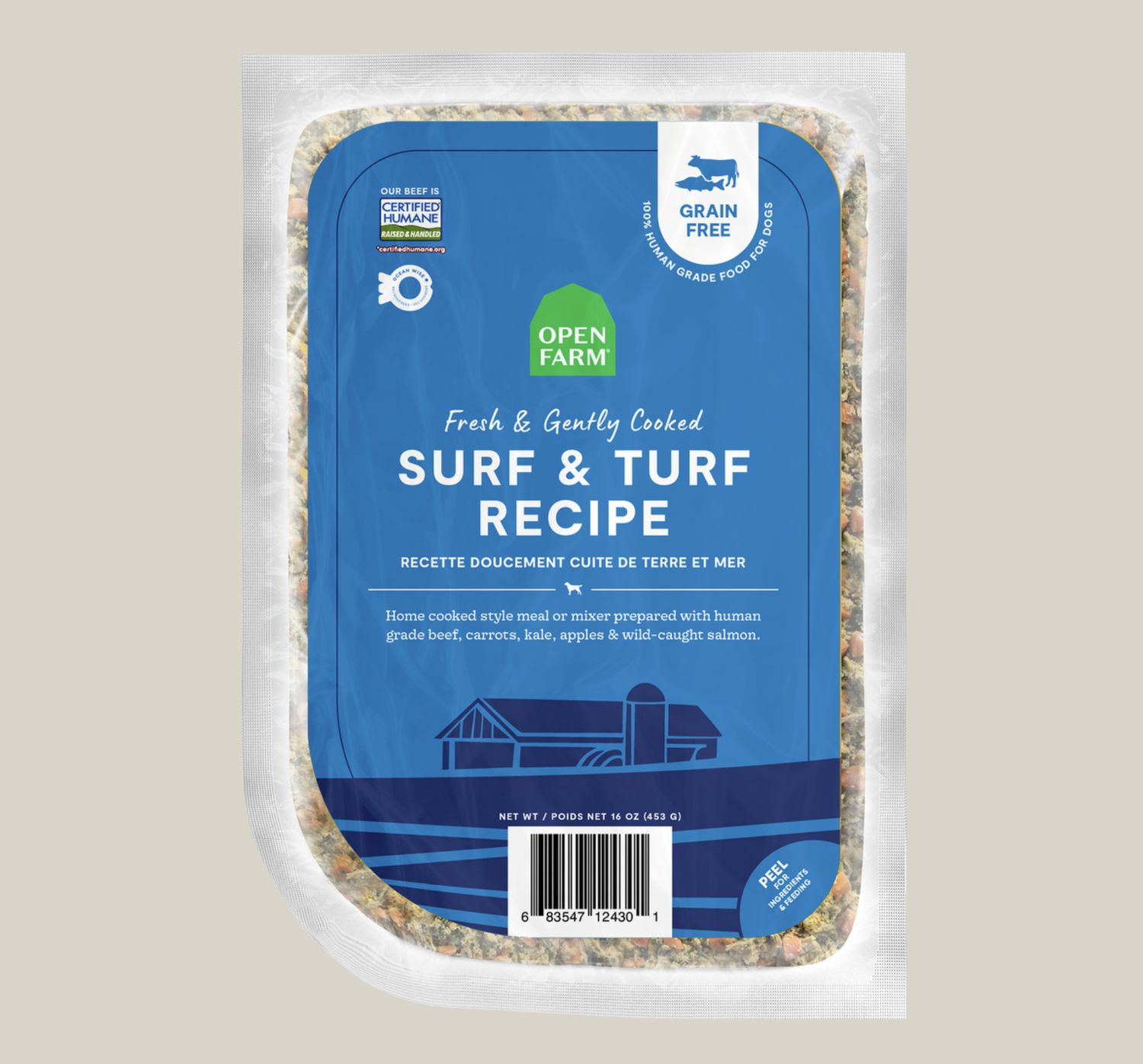 Open Farm Dog Frozen Gently Cooked Surf &amp; Turf, Size: 16oz