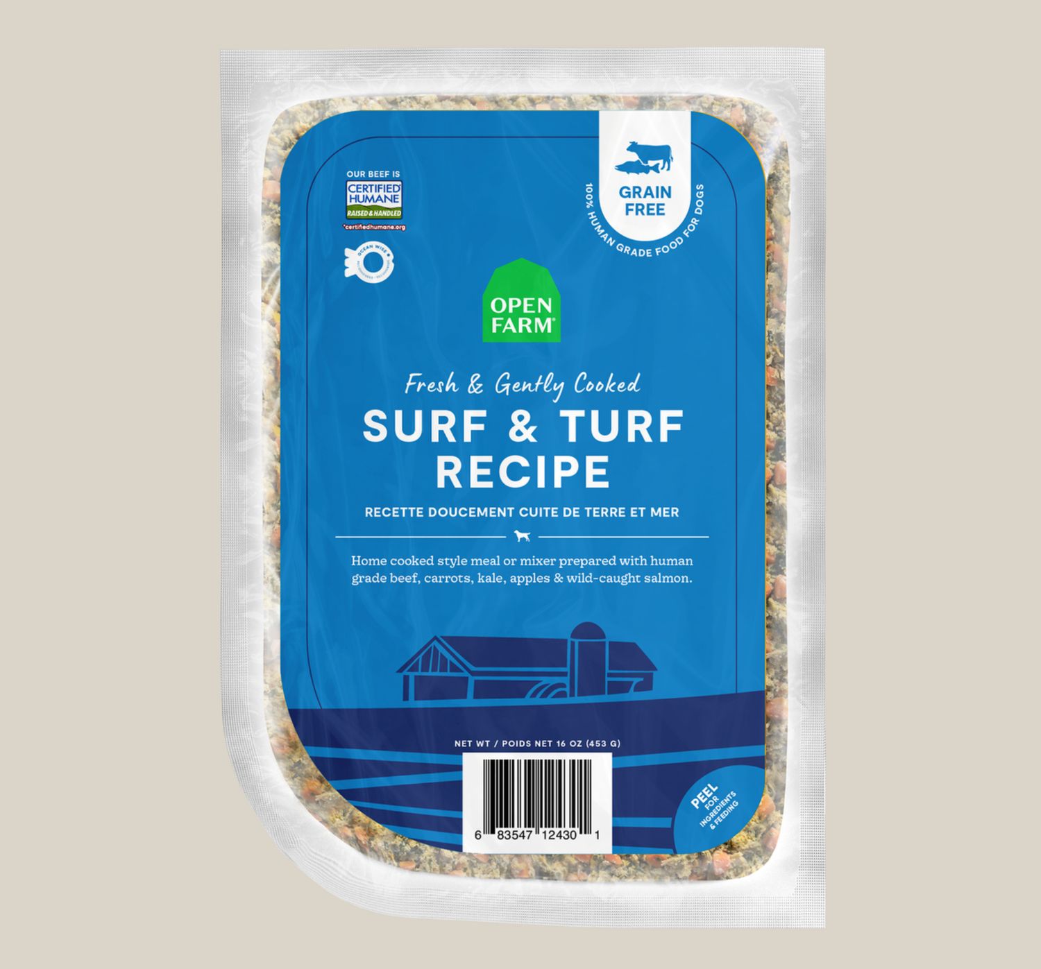 Open Farm Dog Frozen Gently Cooked Surf &amp; Turf, Size: 16oz