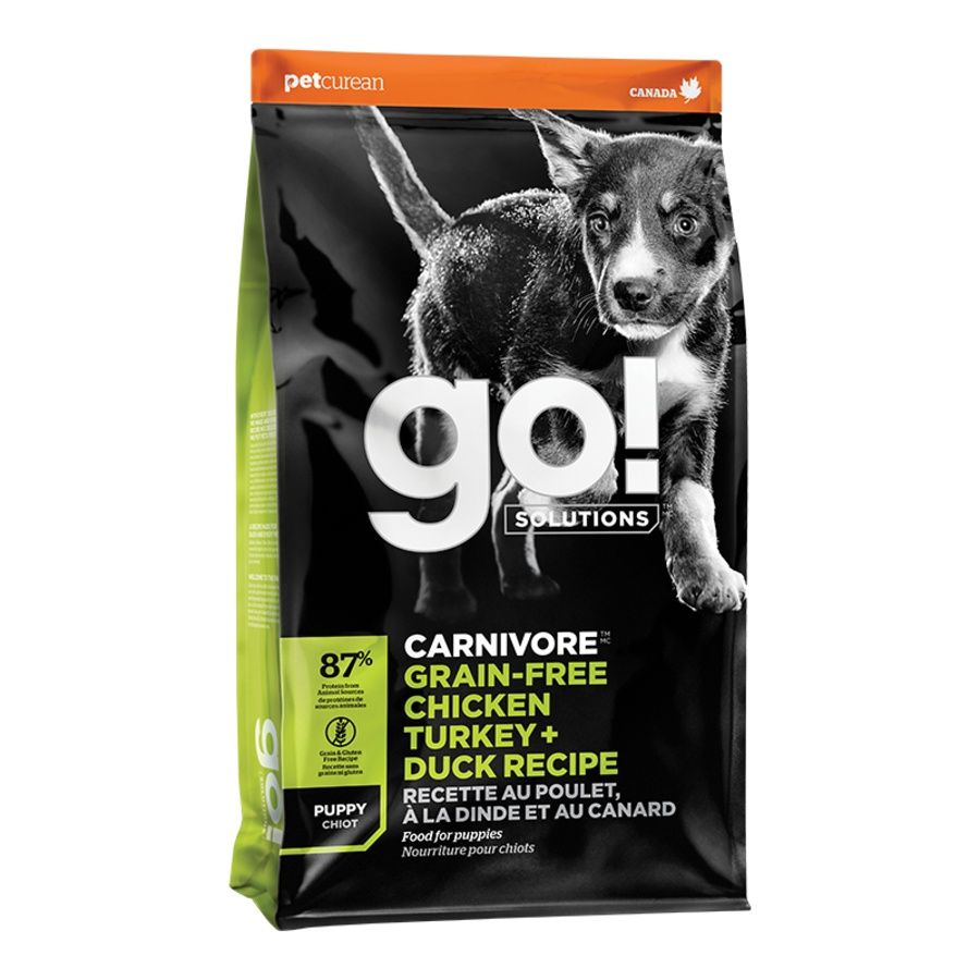 Go! Dog Carnivore Grain Free Puppy Chicken Turkey &amp; Duck, Size: 22lbs
