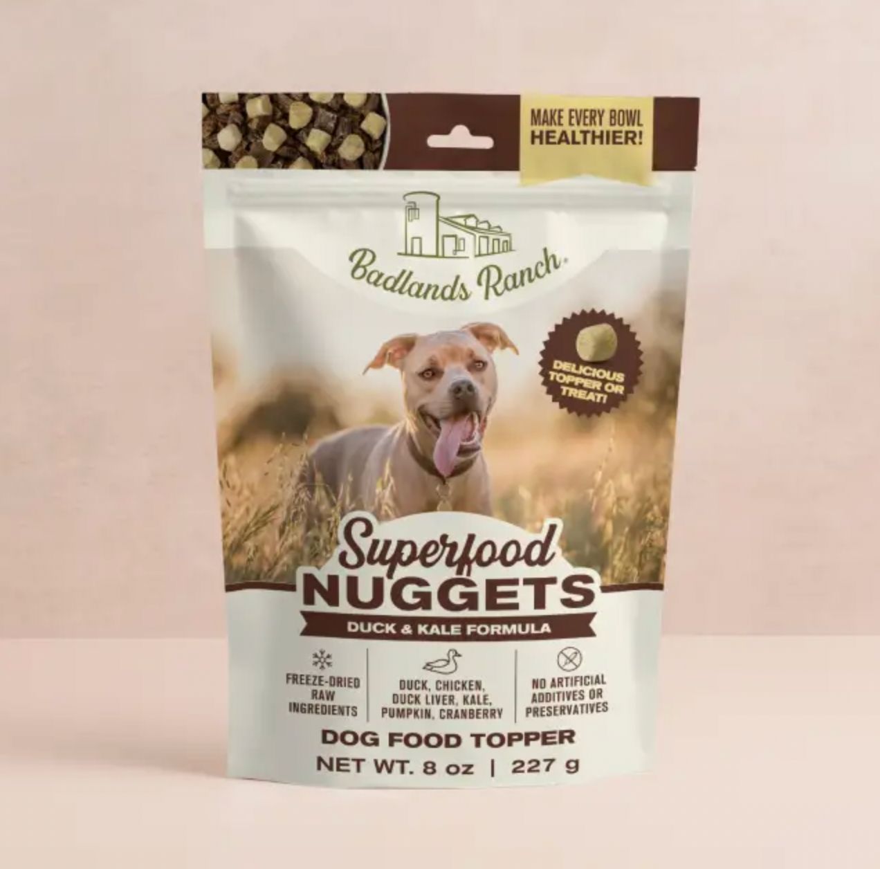 Badlands Ranch Dog Superfood Nuggets Duck &amp; Kale 8oz