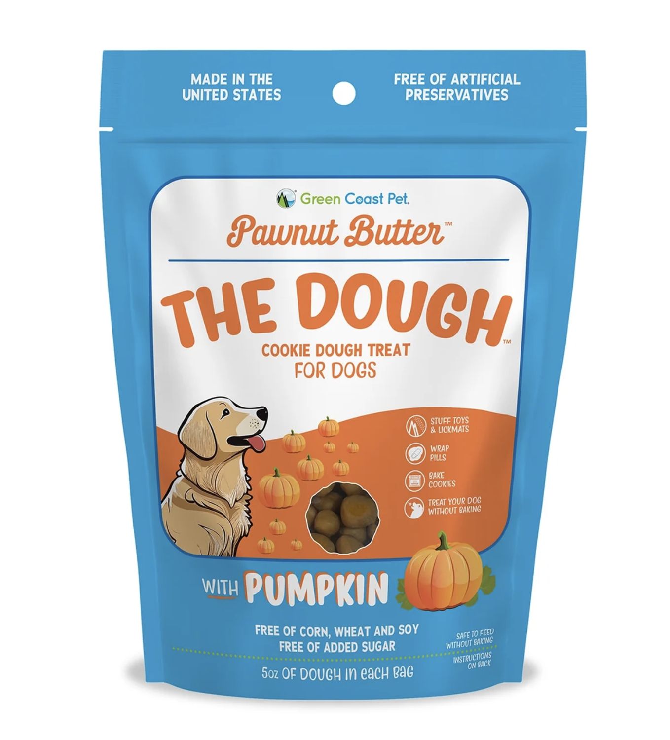 Green Coast Pet Dog Cookie Dough Pumpkin Flavor 5oz