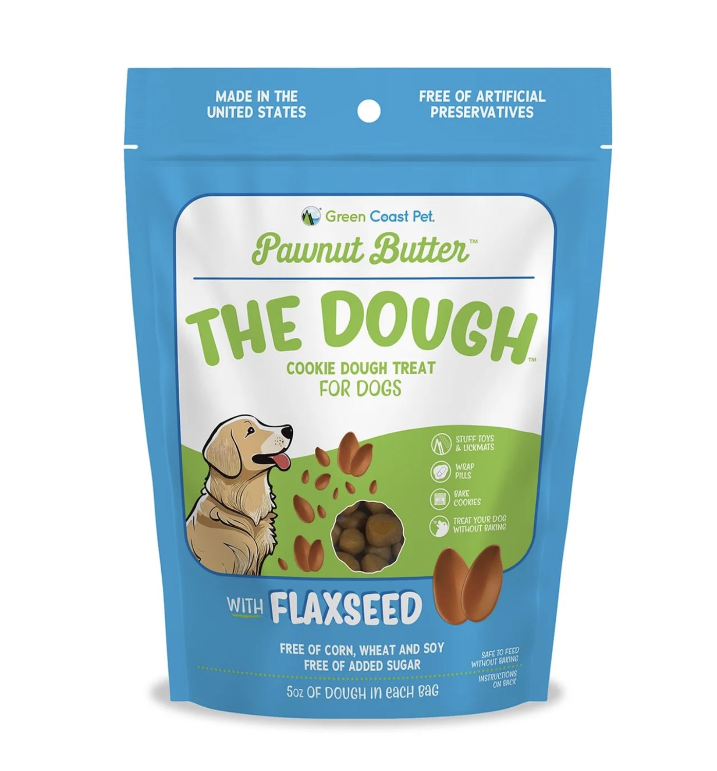 Green Coast Pet Dog Cookie Dough Flaxseed Flavor 5oz