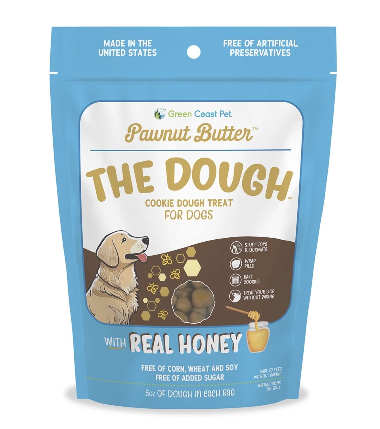 Green Coast Pet Dog Cookie Dough Real Honey Flavor 5oz