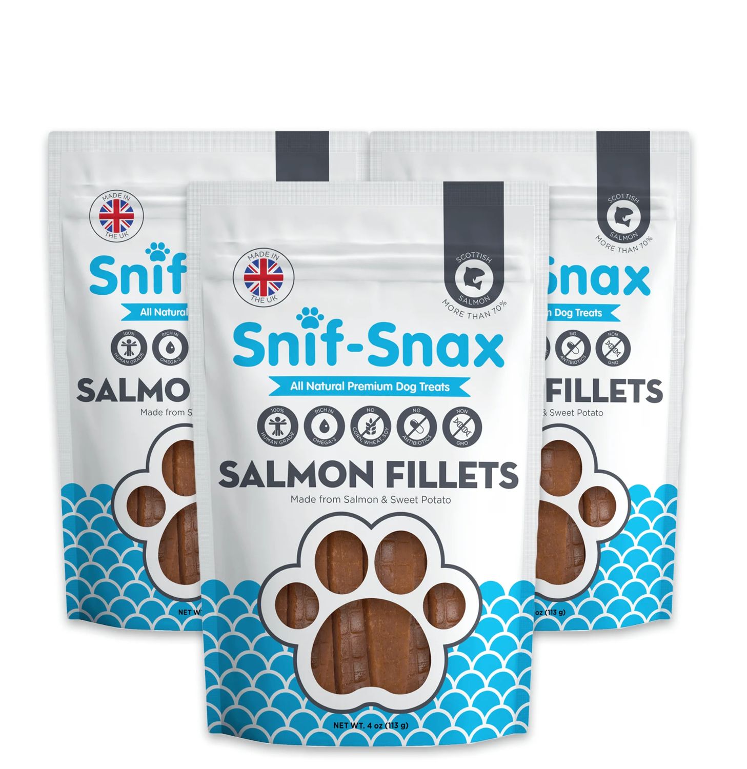 Snif Snax Dog Treat Salmon Fillets 4oz