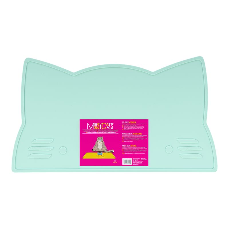 Messy Mutts Cat Silicone Bowl Mat Mint