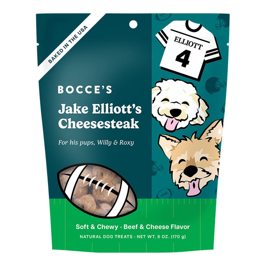 Bocce's Dog Soft &amp; Chewy NFL Jake Elliot's Cheesesteak 6oz