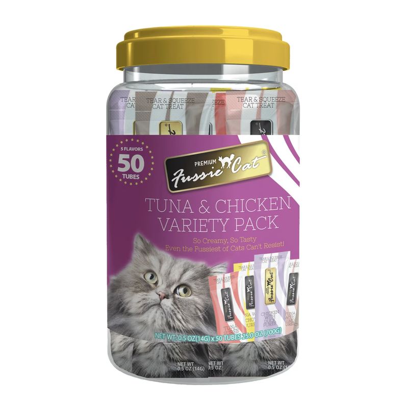 Fussie Cat Puree Tuna &amp; Chicken Variety Pack 50ct