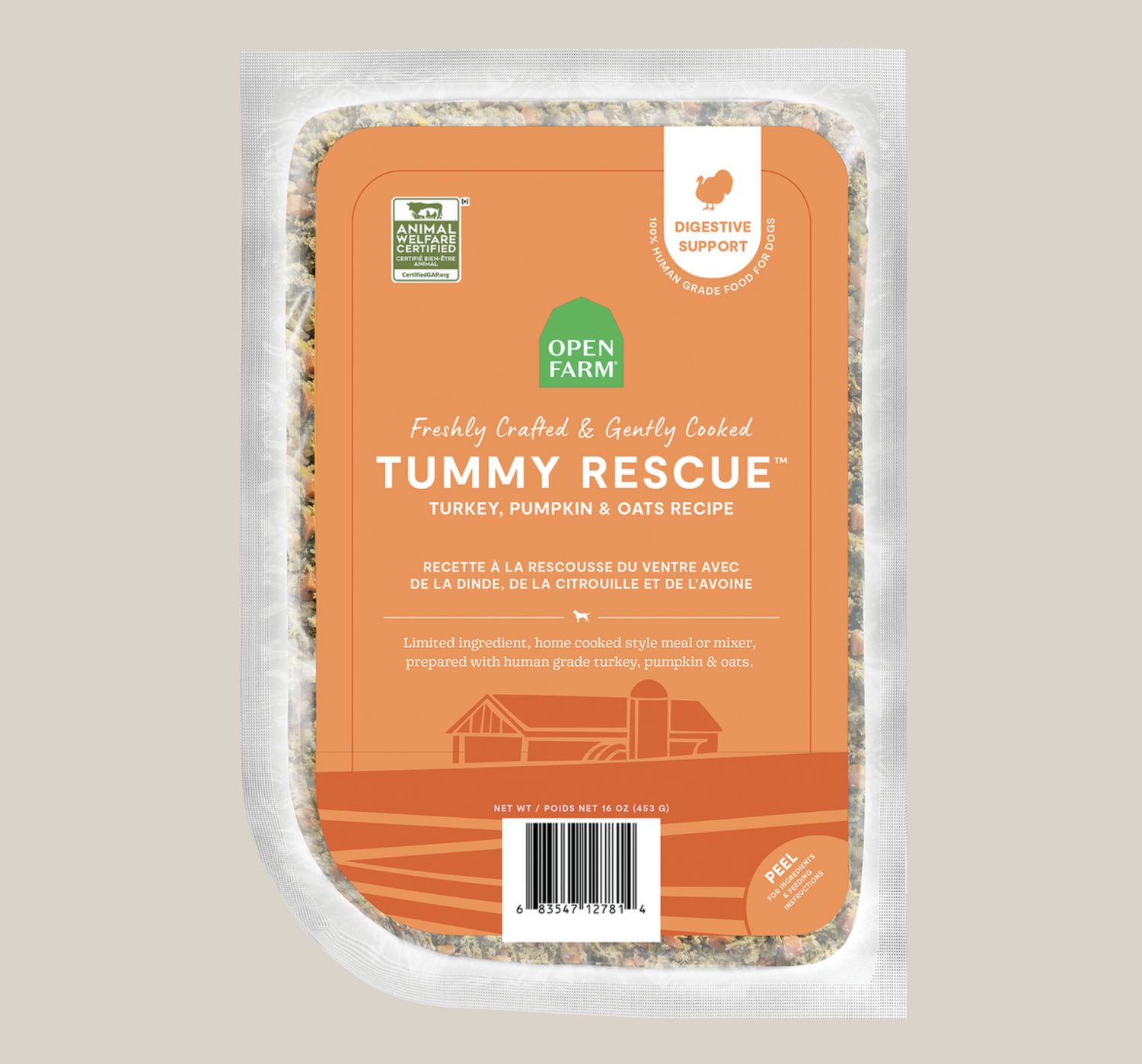 Open Farm Dog Frozen Gently Cooked Tummy Rescue, Size: 96oz