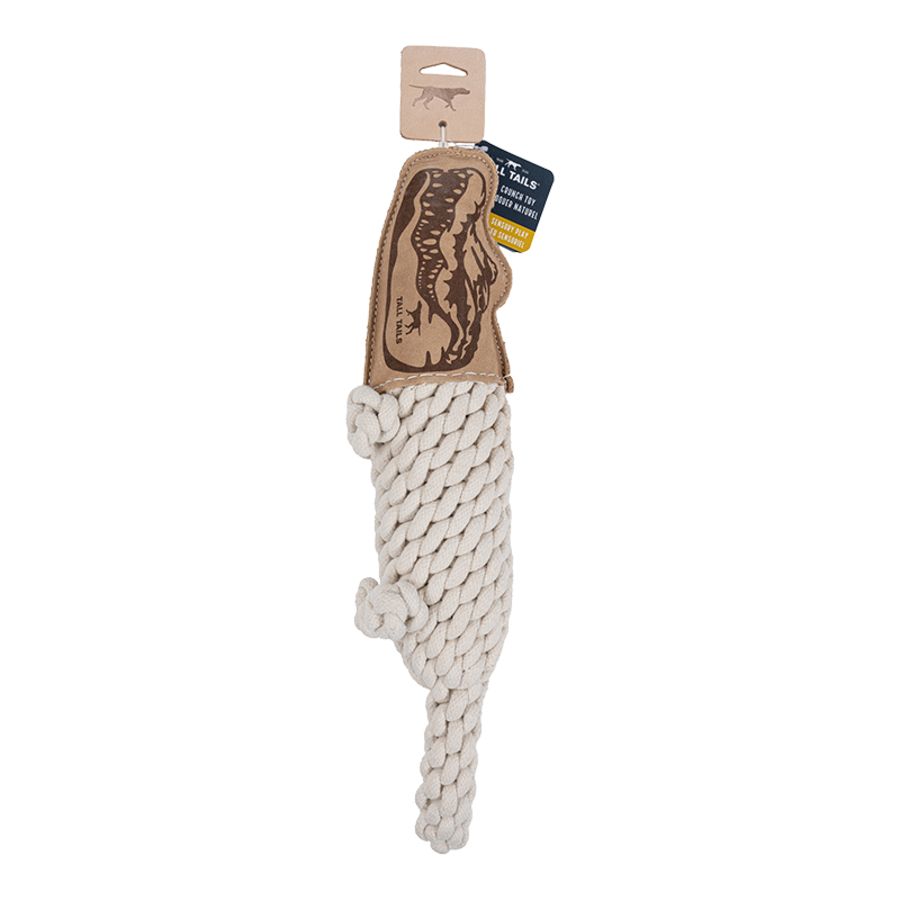 Tall Tails Dog Natural Leather &amp; Rope Crunch Crocodile 20''