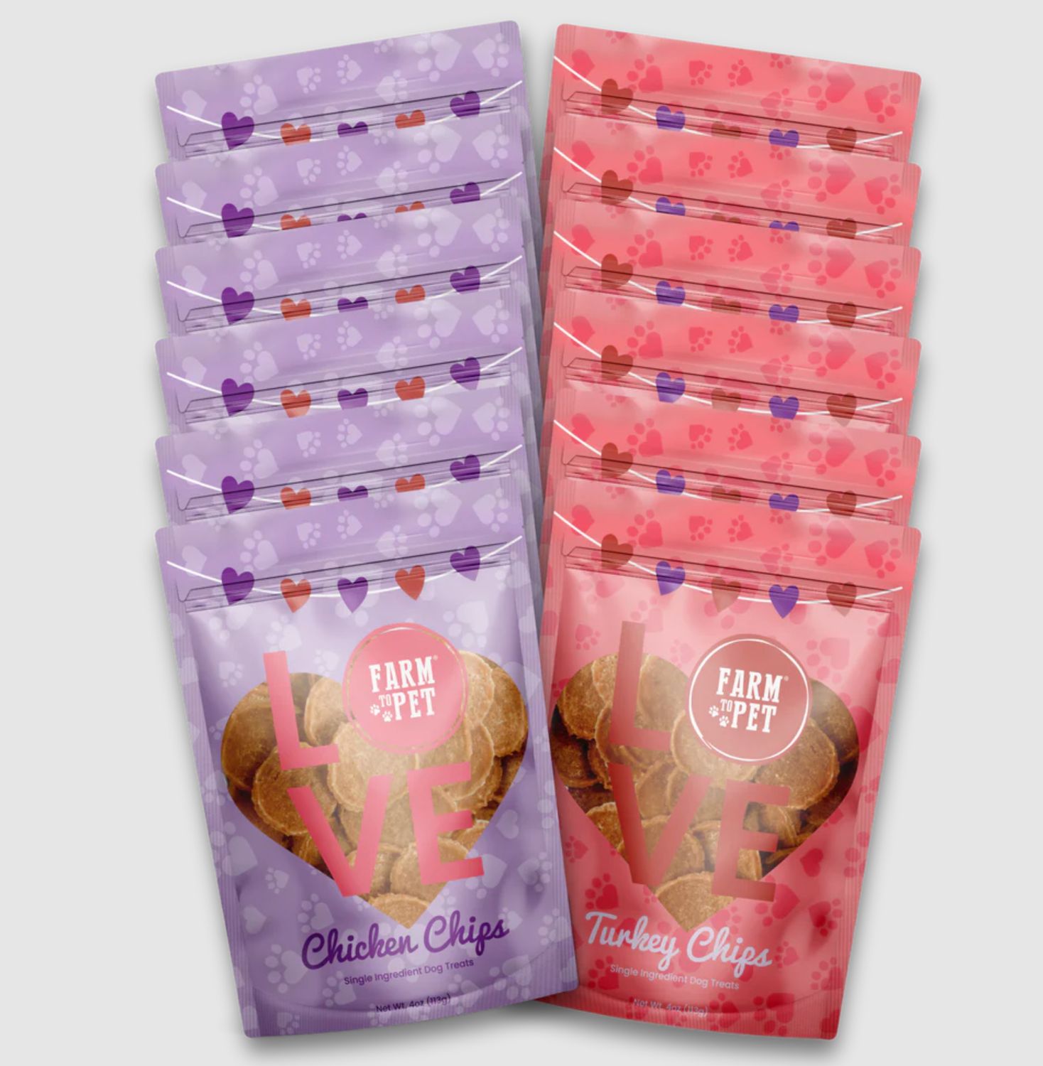 Farm To Pet Dog Valentine Treats 4oz, Flavor: Chicken