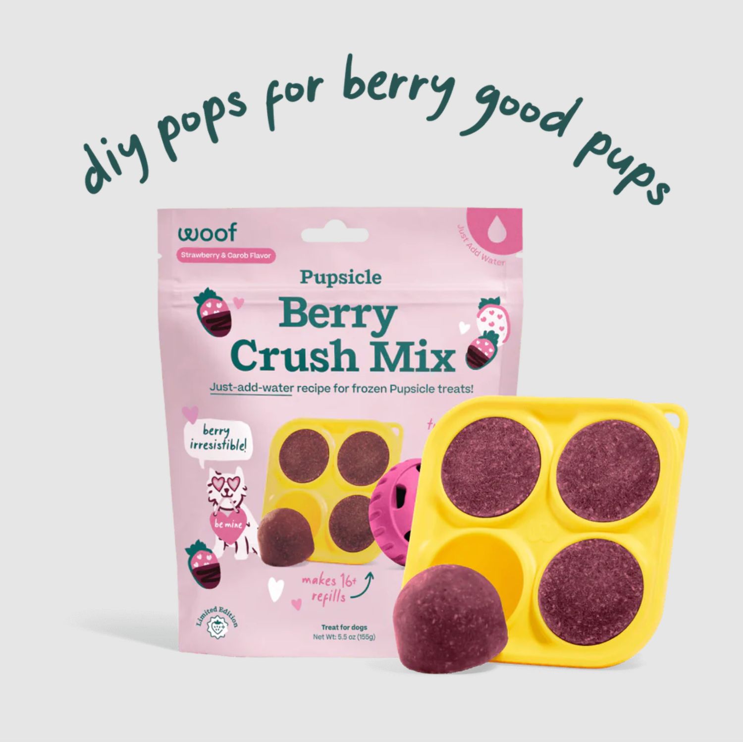 Woof Pupsicle Holiday Treat Berry Crush Mix 5.5oz