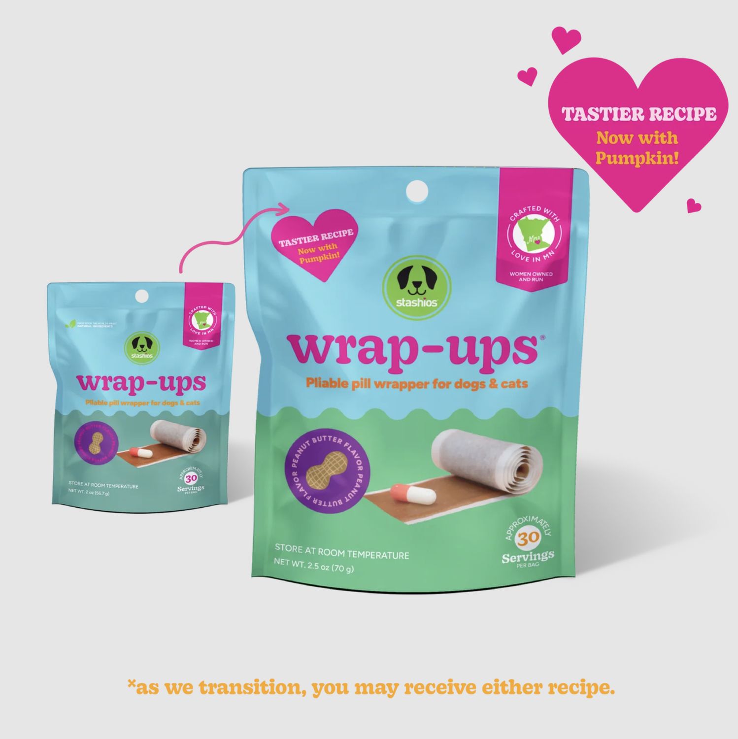 Stashio's Dog &amp; Cat Wrap Ups Pill Hiders Peanut Butter 2oz