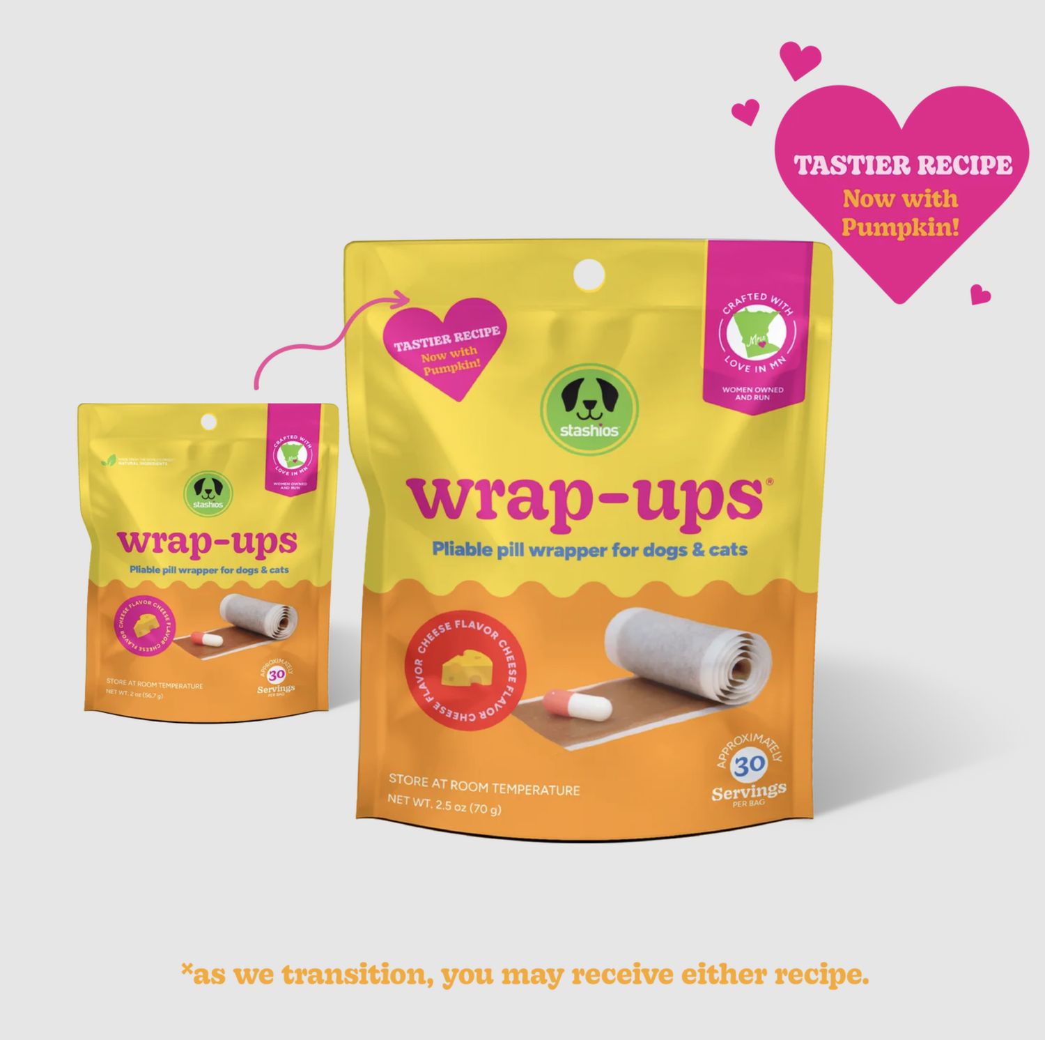 Stashio's Dog &amp; Cat Wrap Ups Pill Hiders Cheese 2oz